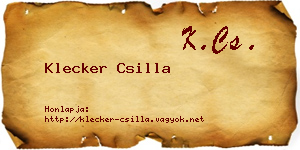 Klecker Csilla névjegykártya